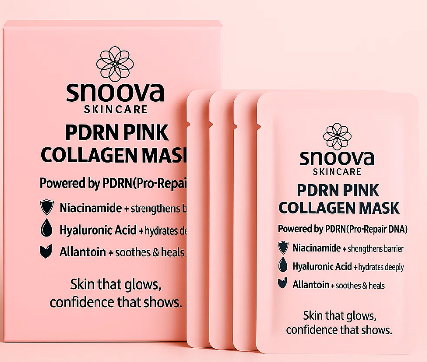 Snoova PDRN Pink Collagen Mask – Box of 4